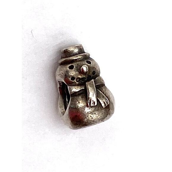 PANDORA Genuine S925 ALE Snowman Charm Sterling Silver - Picture 7 of 7